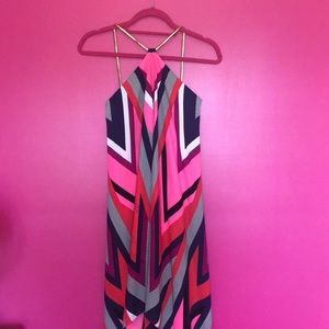 Express Bold Pattern High Low Maxi Dress